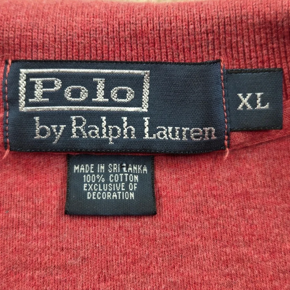 Polo Ralph Lauren‎ Short Sleeve Polo Shirt Pony Heathered Red Cotton Mens XL